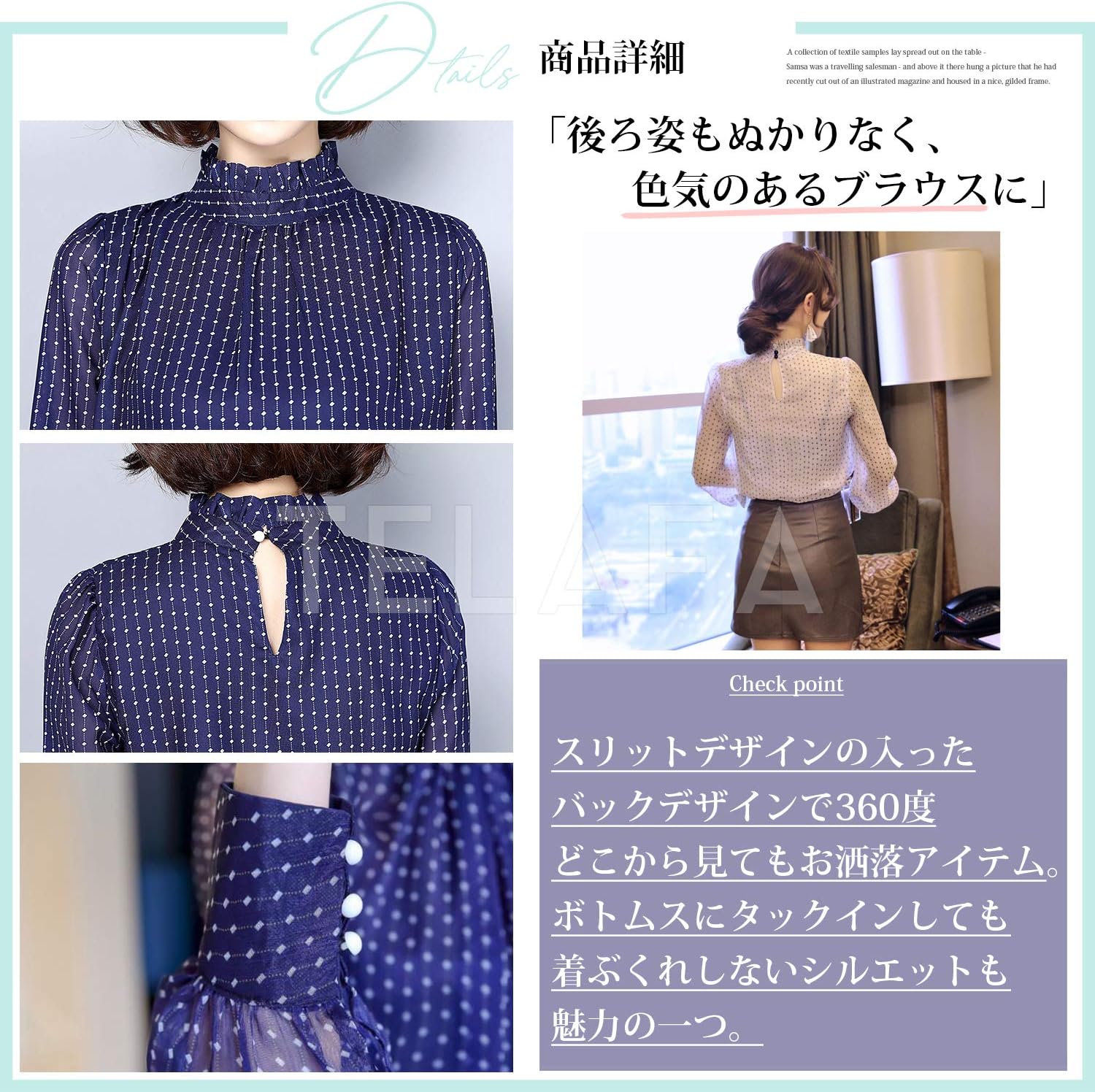 新品タグ付　★モラビトブランネイビー 長袖 シャツ・ブラウス40サイズ 新品タグ付 ☆モラビトブランネイビー 長袖 シャツ・ブラウス40